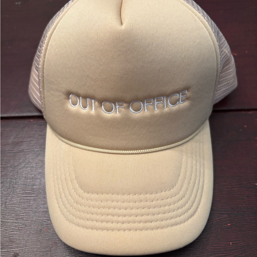 Beige 'Out of Office' Trucker Hat